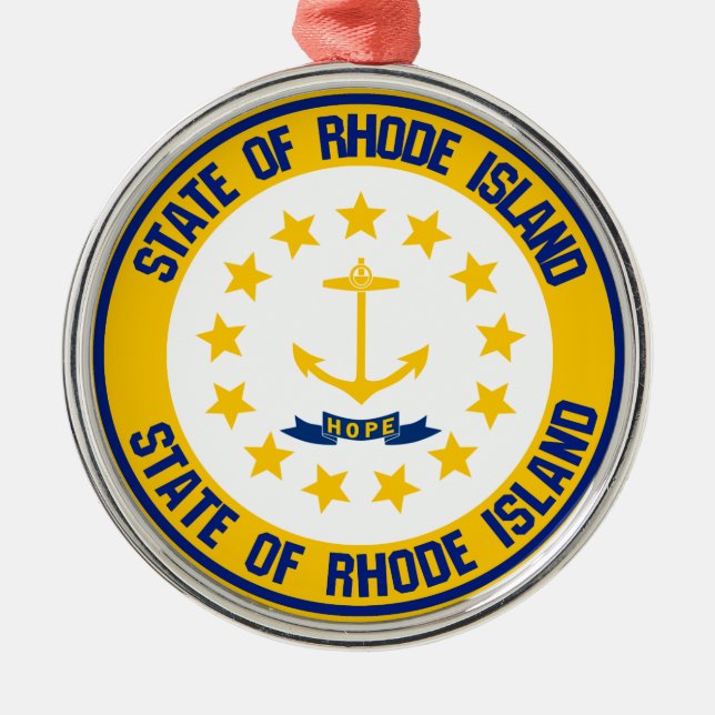 Ornement En Métal Emblème rond de Rhode Island (Devant)