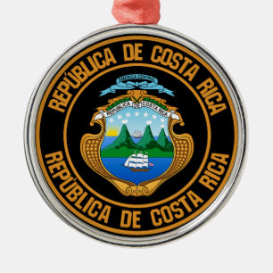 Ornement En Métal Emblème Rond du Costa Rica