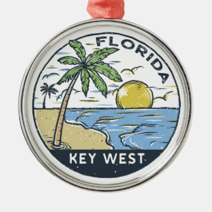 Ornement En Métal Emblème Vintage Key West Florida