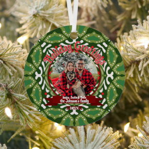 Ornement En Métal Énergie de vacances de Noël blanche verte Photo pe