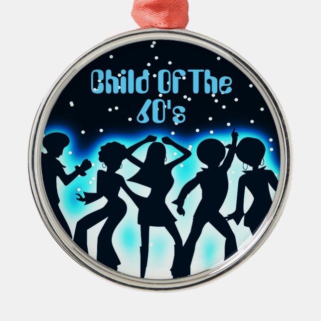 Ornement En Métal Enfant Des Années 60 Turquoise (Devant)