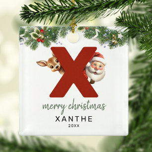 Ornement En Métal Enfants Monogramme Arbre de Noël