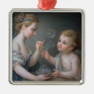 Ornement En Métal Enfants soufflant des bulles