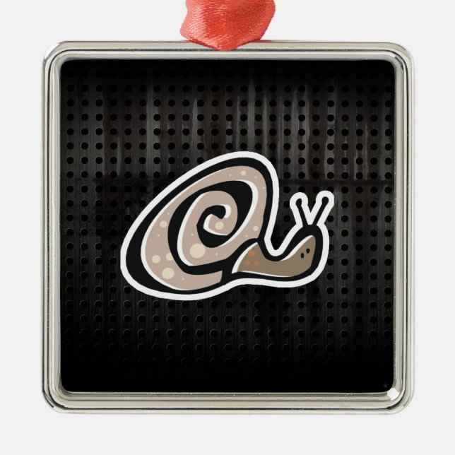 Ornement En Métal Escargot mignon ; Cool (Devant)