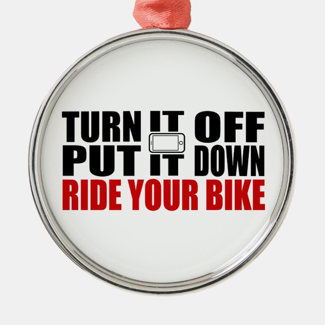 Ornement En Métal Éteins-Le, Pose-Le, Ride Ton Vélo (Devant)