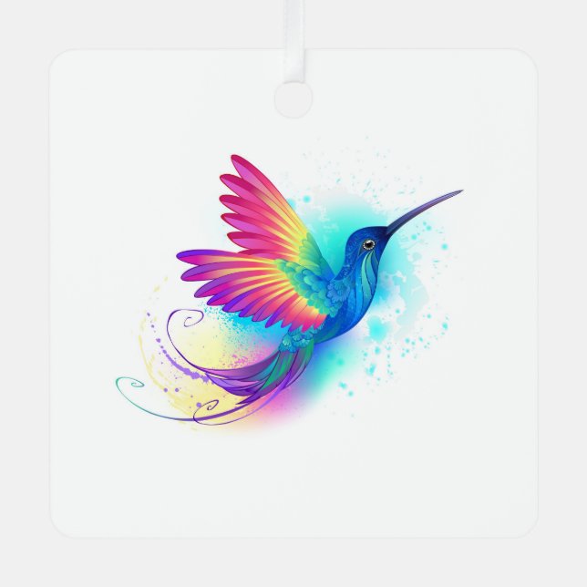 Ornement En Métal Exotic Rainbow Hummingbird (Recto)