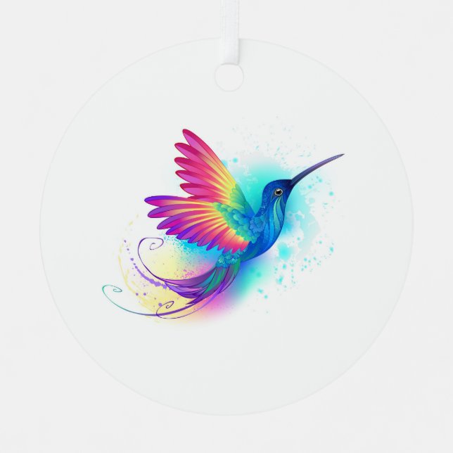 Ornement En Métal Exotic Rainbow Hummingbird (Recto)