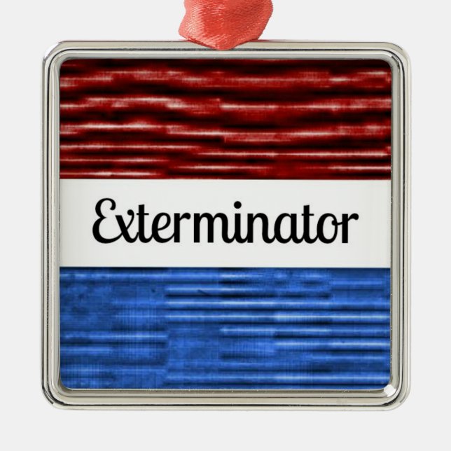 Ornement En Métal Exterminateur Ornament de Noël Patriotique (Devant)