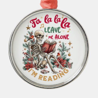 Ornement En Métal Fa La La La Laissez-Moi Tranquille, Je Lis 
