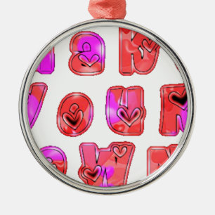 Ornement En Métal Faites votre propre coeur Art Design d'impression