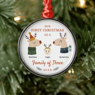 Ornement En Métal Famille des trois premiers Noël