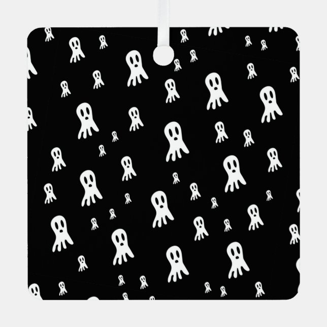 Ornement En Métal Fantômes d'Halloween foncé (Recto)