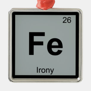 Ornement En Métal Fe - Symbole du tableau périodique de la chimie de