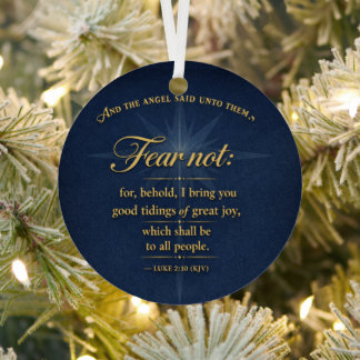 Ornement En Métal Fear Not Christmas 2026 Scripture Gold Typography