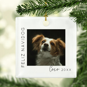 Ornement En Métal Feliz Navidog Arbre de Noël Photo de Chien