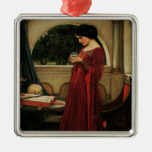 Ornement En Métal Femme à la boule de cristal, peinture de Waterhous