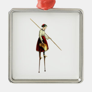 Ornement En Métal Femme victorienne de marcheur d'échasse