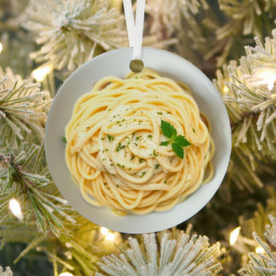 Ornement En Métal Fettuccini Alfredo Amusant Nourriture réaliste Noë