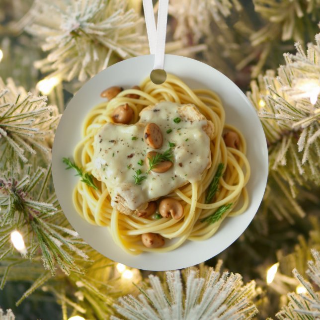 Ornement En Métal Fettuccini Alfredo Drôle Nourriture Noël (Insitu)