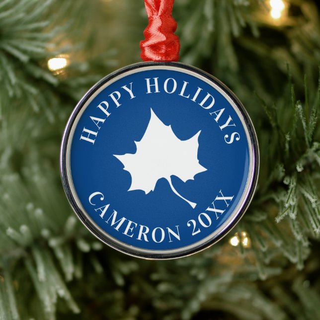 Ornement En Métal Feuille d'état Indiana (Arbre)