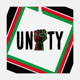 Ornement En Métal fierté noire drapeau rouge vert poing panafricain