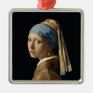 Ornement En Métal Fille avec une boucle d'oreille de perle, c.1665-6