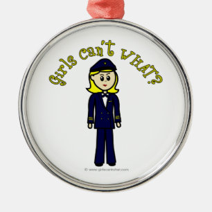 Ornement En Métal Fille pilote léger