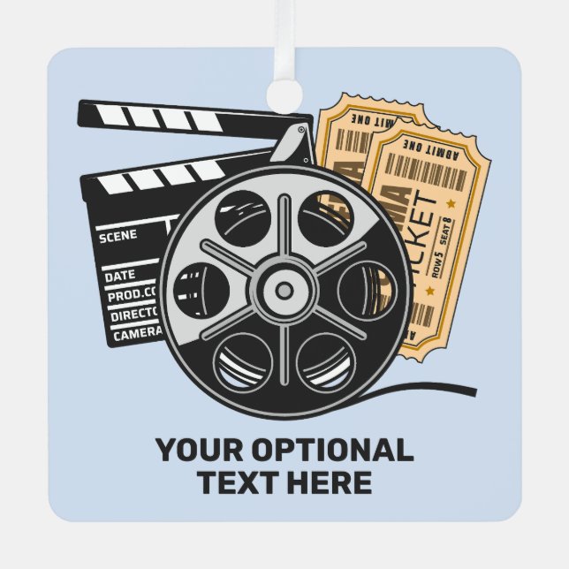 Ornement En Métal Film texte et couleur personnalisé (Recto)