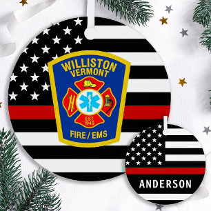 Ornement En Métal Fire Department Custom Logo Emblem Firefighter