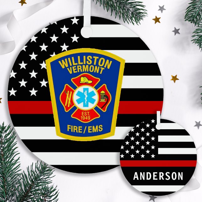 Ornement En Métal Fire Department Custom Logo Emblem Firefighter (Créateur téléchargé)