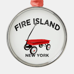 Ornement En Métal Fire Island grande version Chariot Rouge Long Isla