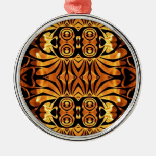 Ornement En Métal flammes orange totem autochtone pôle tribal motif