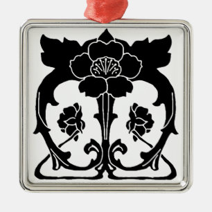 Ornement En Métal Fleur Art nouveau foncé