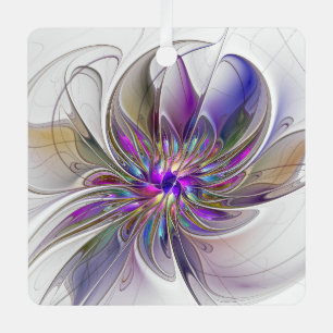 Ornement En Métal Fleur d'art fractal abstrait énergique et coloré