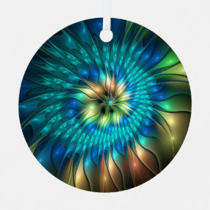 Ornement En Métal Fleur de fantaisie lumineuse, fractale abstraite c