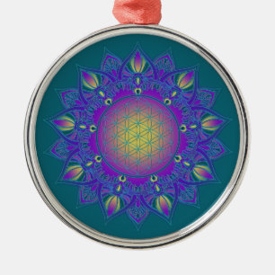 Ornement En Métal Fleur De Vie - Mandala Indien 3