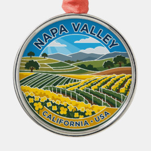 Ornement En Métal Fleurs de moutarde de la vallée de Napa États-Unis