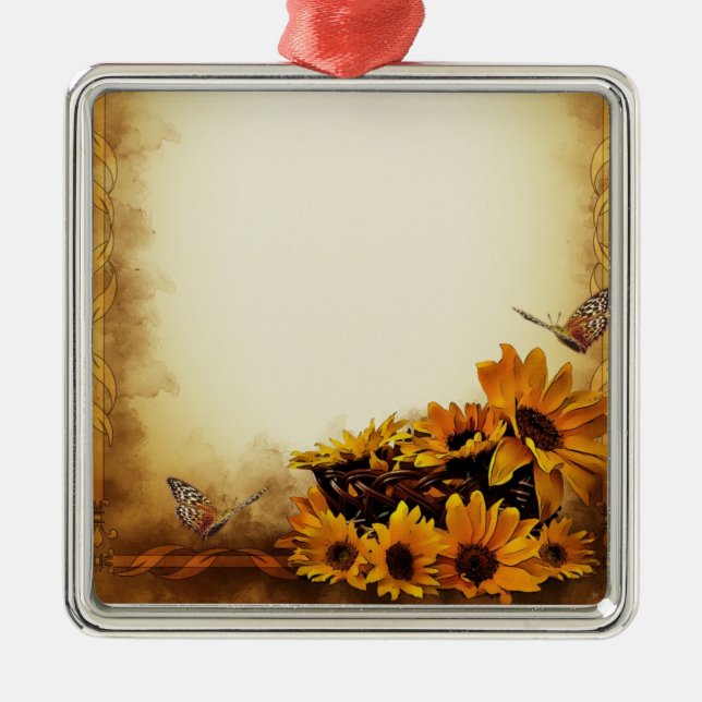 Ornement En Métal Fleurs de soleil (Devant)