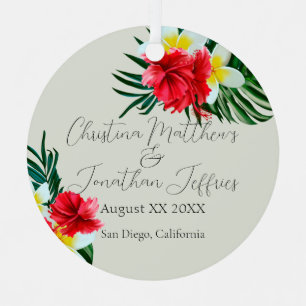 Ornement En Métal Fleurs hawaiiennes tropicales Mariage élégant sur 