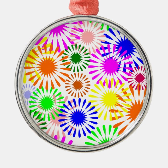 Ornement En Métal Fleurs multicolores (Devant)