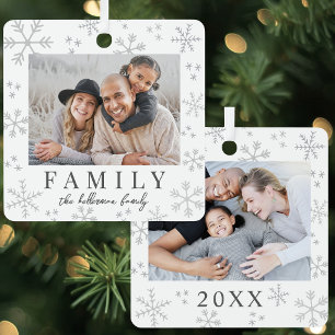 Ornement En Métal Flocon de neige double face simple famille deux ph