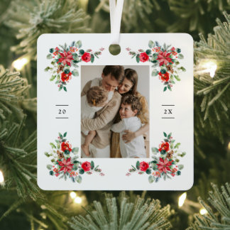 Ornement En Métal Flore rouge d'hiver