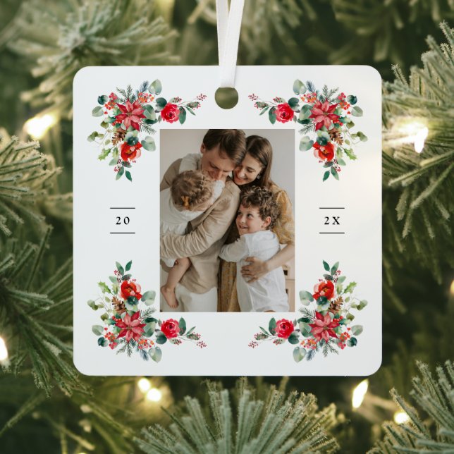 Ornement En Métal Flore rouge d'hiver (Insitu)