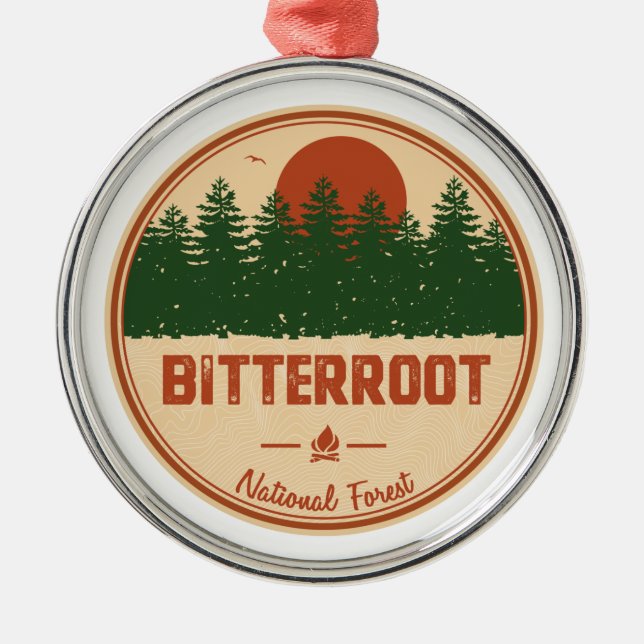 Ornement En Métal Forêt nationale Bitterroot (Devant)