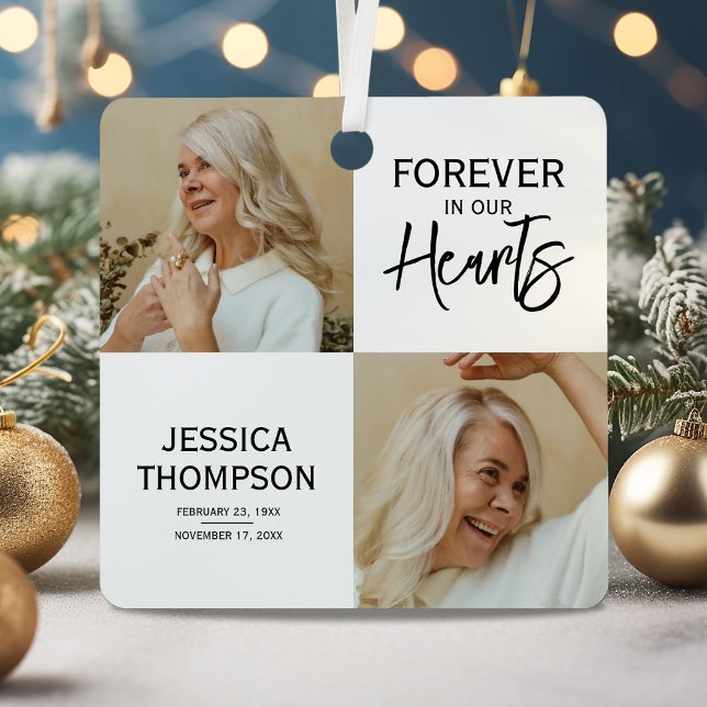 Ornement En Métal Forever in our Hearts 4Photo Memorial (Créateur téléchargé)