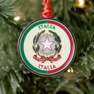 Ornement En Métal Forme du cercle d'emblème national de l'Italie