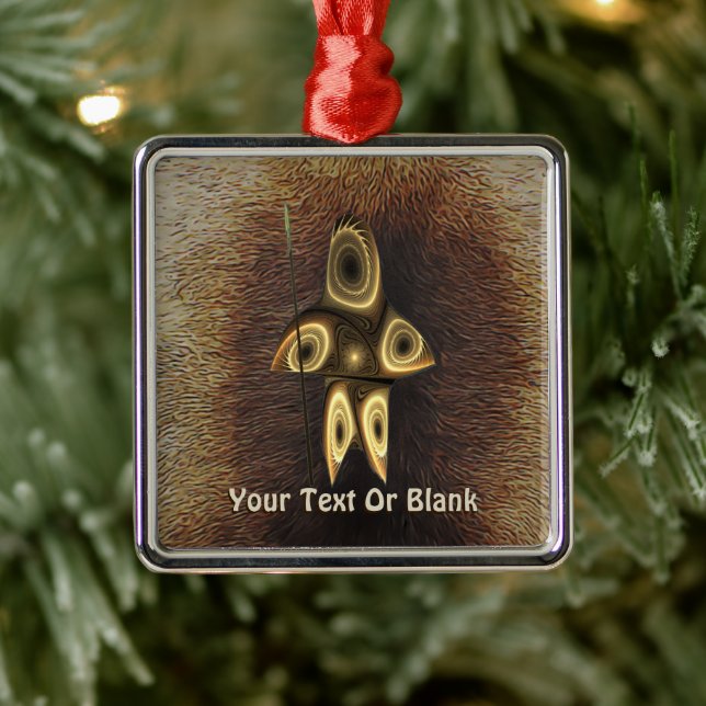 Ornement En Métal Fractal Inuit Hunter (Arbre)