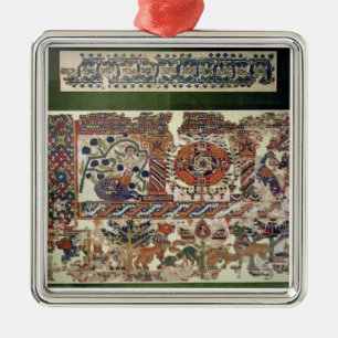 Ornement En Métal Fragment de textile dépeignant Jonas et la baleine