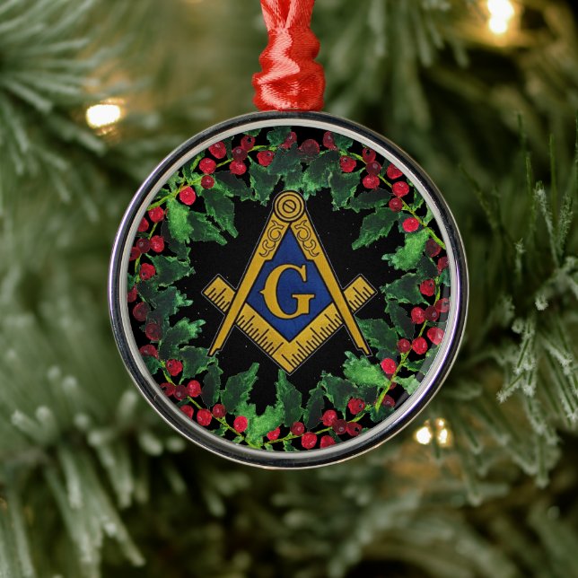 Ornement En Métal Freemason Masonic Noël Wreath Russe (Arbre)