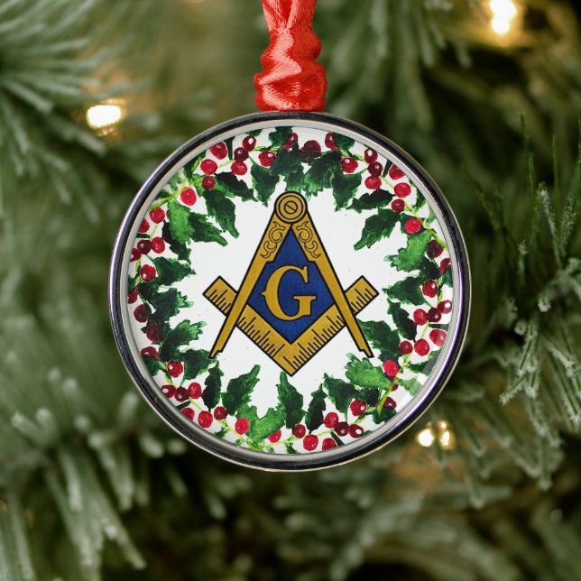 Ornement En Métal Freemason Masonic Noël Wreath Russe (Arbre)